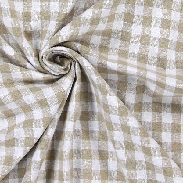 Cotton Vichy - 1 cm – light brown,  image number 2