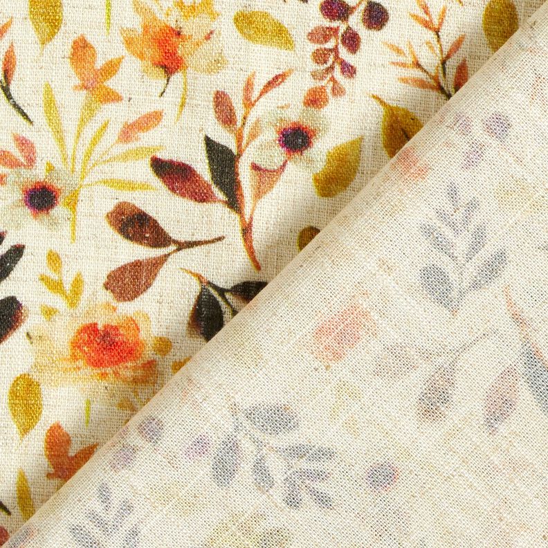 Viscose Linen Blend Autumn leaves – light beige/orange,  image number 4