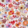 Decor Fabric Panama colourful flowers – cream/lavender,  thumbnail number 1