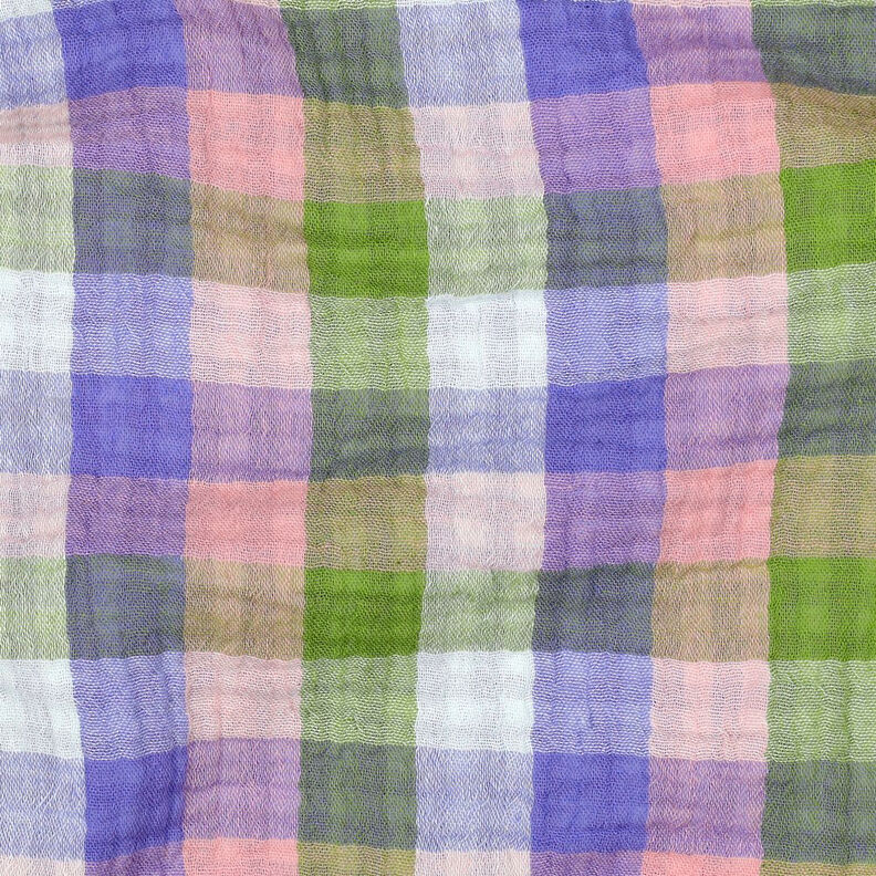 Double Gauze/Muslin checked Doubleface | Poppy Fabrics – pink/lavender, image number 2
