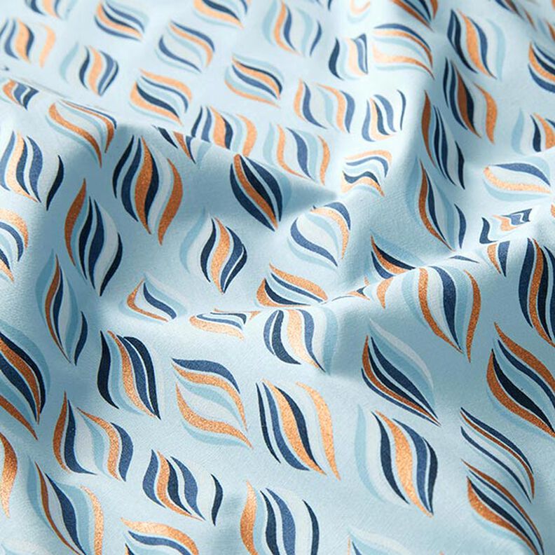 Cotton poplin fabric, Christmas decoration – light blue/antique gold,  image number 2