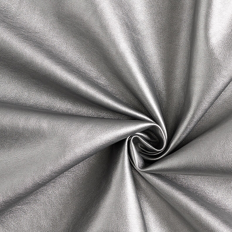 Imitation Leather Metallic Shine – antique silver metallic,  image number 1