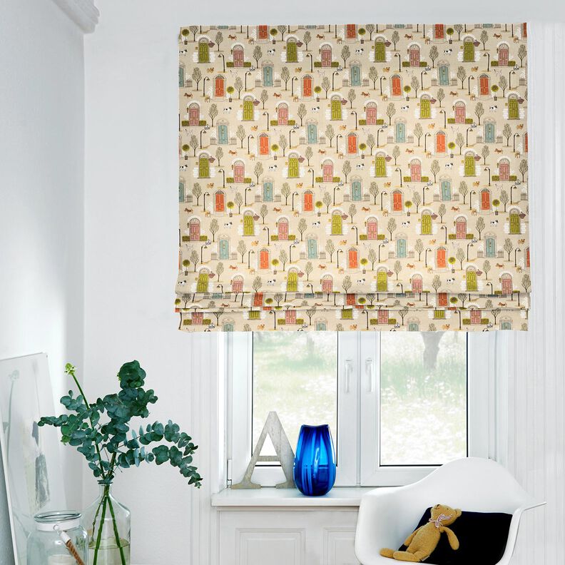 Decor Fabric Half Panama animal neighbourhood – natural/black,  image number 6
