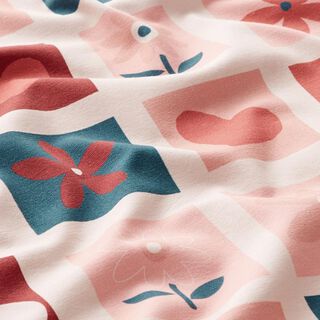 Cotton Jersey Flowers Memory Cards – sand/salmon, 