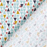 Cotton Cretonne Mini triangles – aqua blue/white,  thumbnail number 4