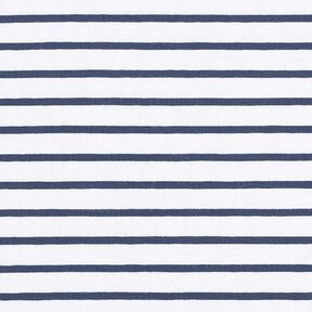 Narrow & Wide Stripes Cotton Jersey – white/navy blue, 