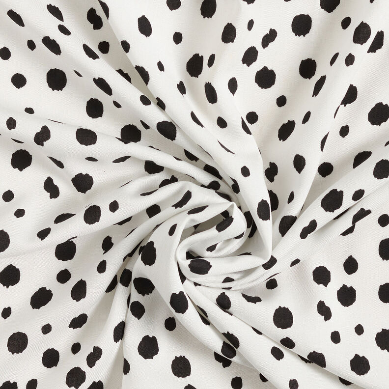 Irregular dots viscose fabric – white/black,  image number 3