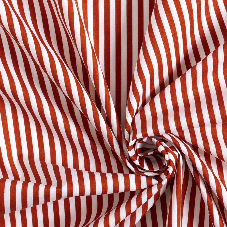 Cotton Poplin narrow stripes – terracotta/white,  image number 3
