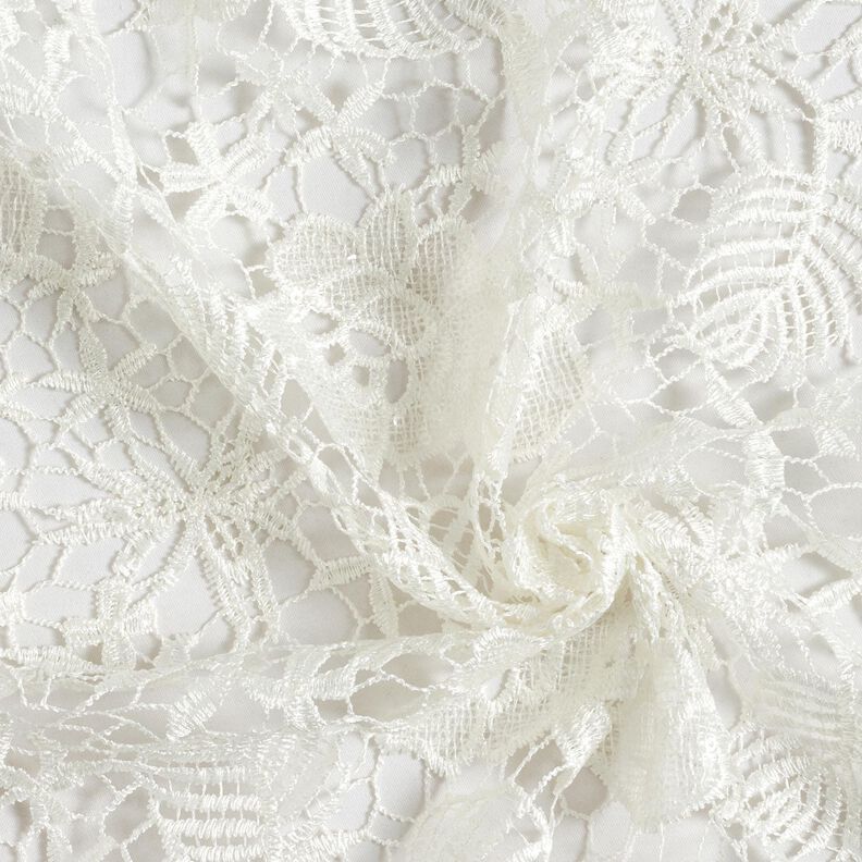 Lace with sequins and scalloped edge – white,  image number 3