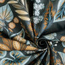 Decor Fabric Half Panama Paisley Leaves – blue grey,  thumbnail number 3