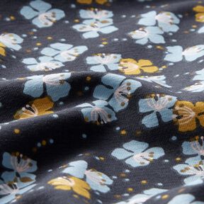 Cotton Jersey cute little flowers – blue-black, 
