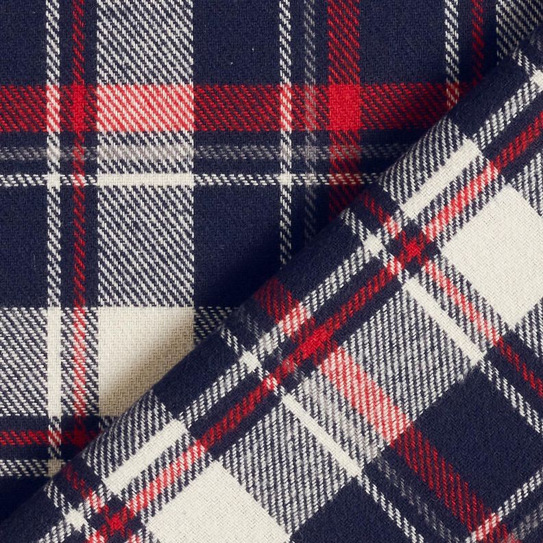 Cotton Flannel checked – blue-black/carmine, image number 4