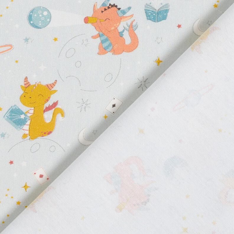 Cotton Poplin dragons in space – baby blue,  image number 4