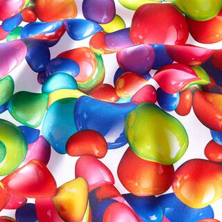 Polyester fabric, colourful balloons, 
