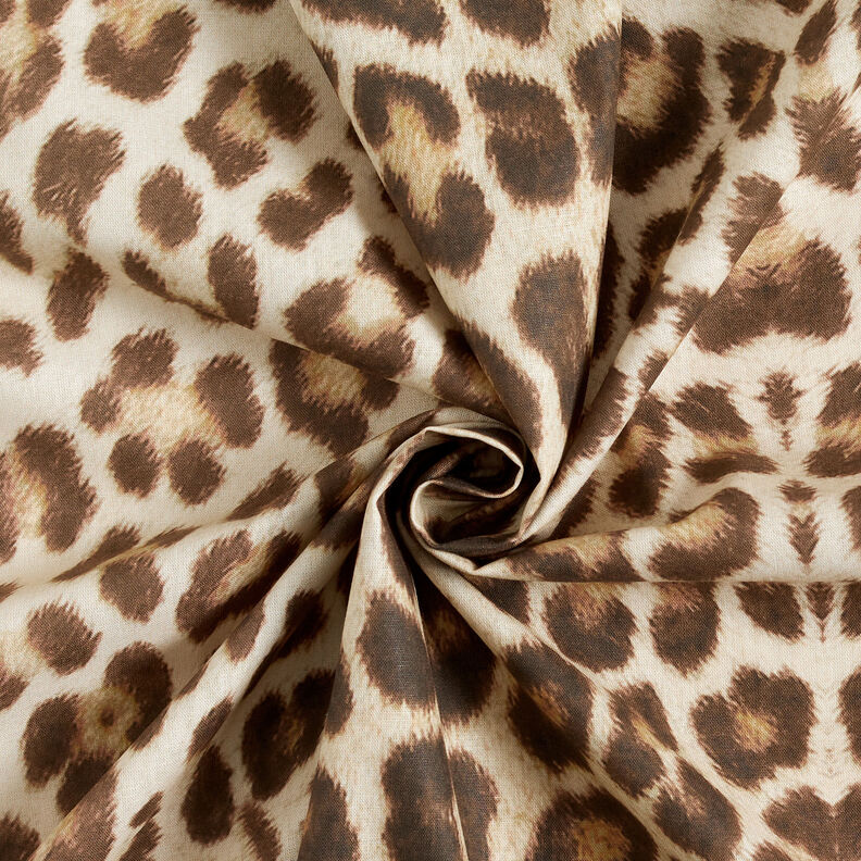 GOTS Cotton Batiste Leopard print | TCC x LOOKS by Wolfgang Joop – light beige/dark brown,  image number 4