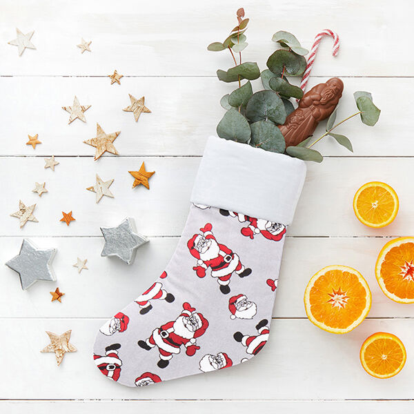 Decor Fabric Canvas Cheery Santa – light grey/red, image number 9