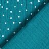 Double Gauze/Muslin Polka Dots – petrol/white | Remnant 110cm,  thumbnail number 4
