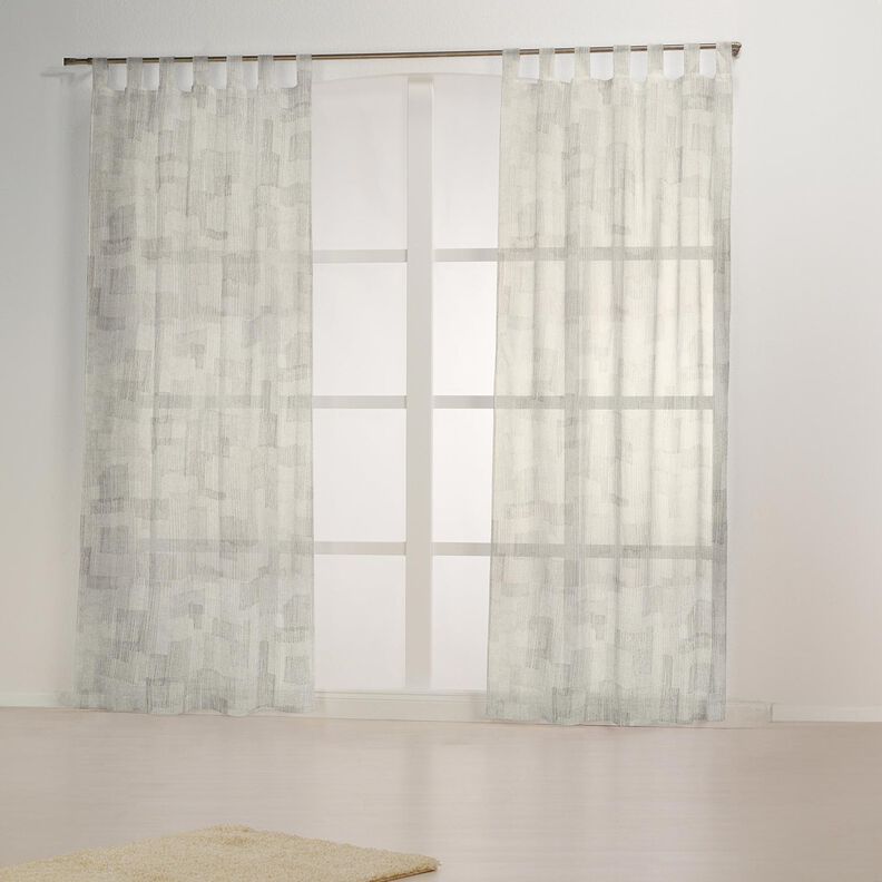 Curtain Fabric Linen Blend Irregular Stripes  – grey/natural,  image number 6