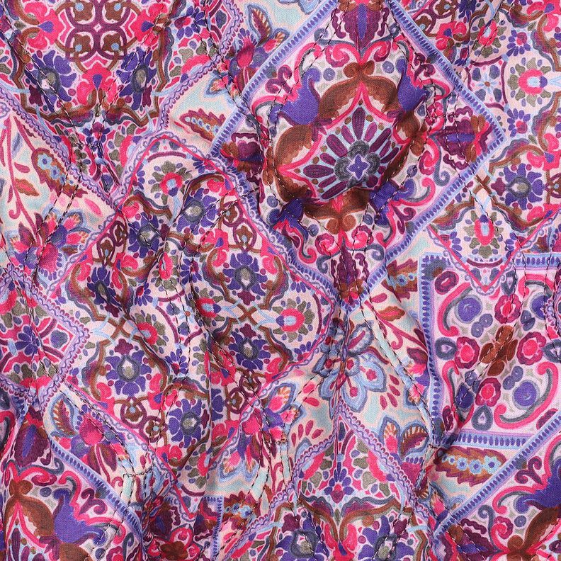 Quilted Fabric Doubleface Diamonds | Poppy Fabrics – blue lilac/chestnut,  image number 2