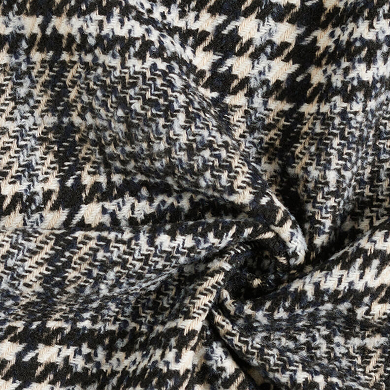 Glen Plaid Coating Fabric – offwhite/black,  image number 3
