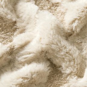 Faux Fur Bouclé Diamonds – sand/natural, 