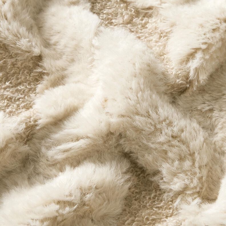 Faux Fur Bouclé Diamonds – sand/natural,  image number 2