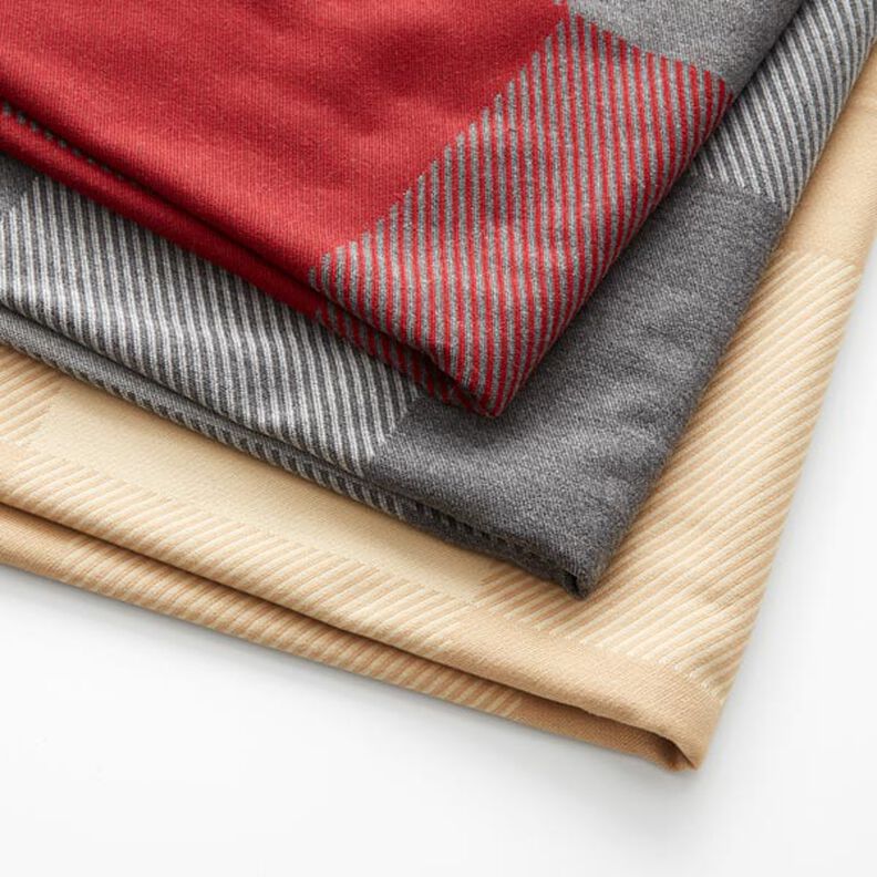 Jacquard Decor Fabric Gingham Plaid – beige, image number 3