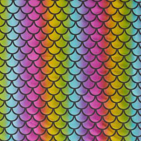 Foil Jersey Mermaid-scales rainbow – black/colour mix, 