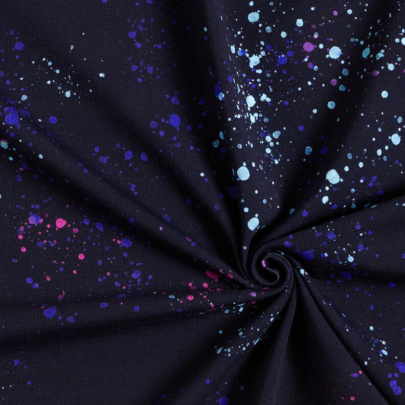 Cotton Jersey Colourful Splashes | Glitzerpüppi  – midnight blue/blue lilac,  image number 3