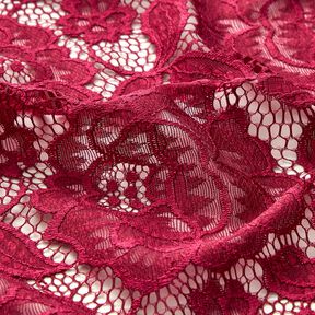 Stretch Lace Blossoms and leaves – dark red | Remnant 50cm, 