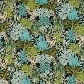 Decor Fabric Jacquard Jungle Leaves – black/green, 