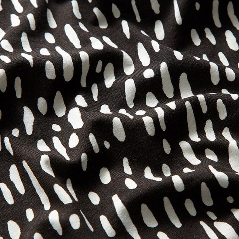 Viscose jersey, droplet dots – black/white,  image number 2