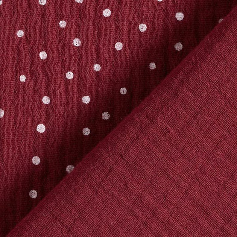 Double Gauze/Muslin Polka Dots – berry/white,  image number 4