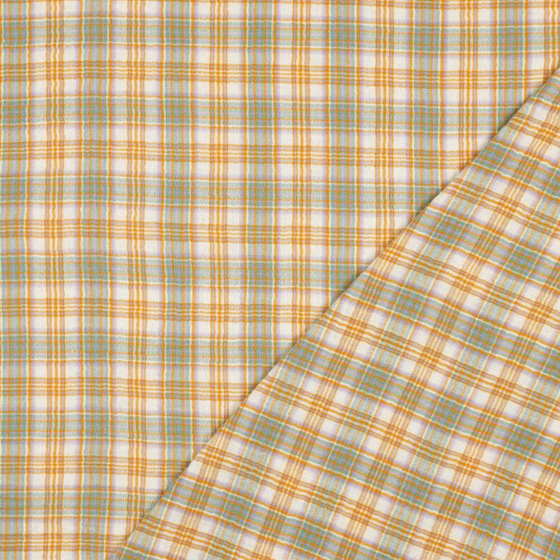Double Gauze/Muslin Check| Poppy Fabrics – curry yellow/sage,  image number 4