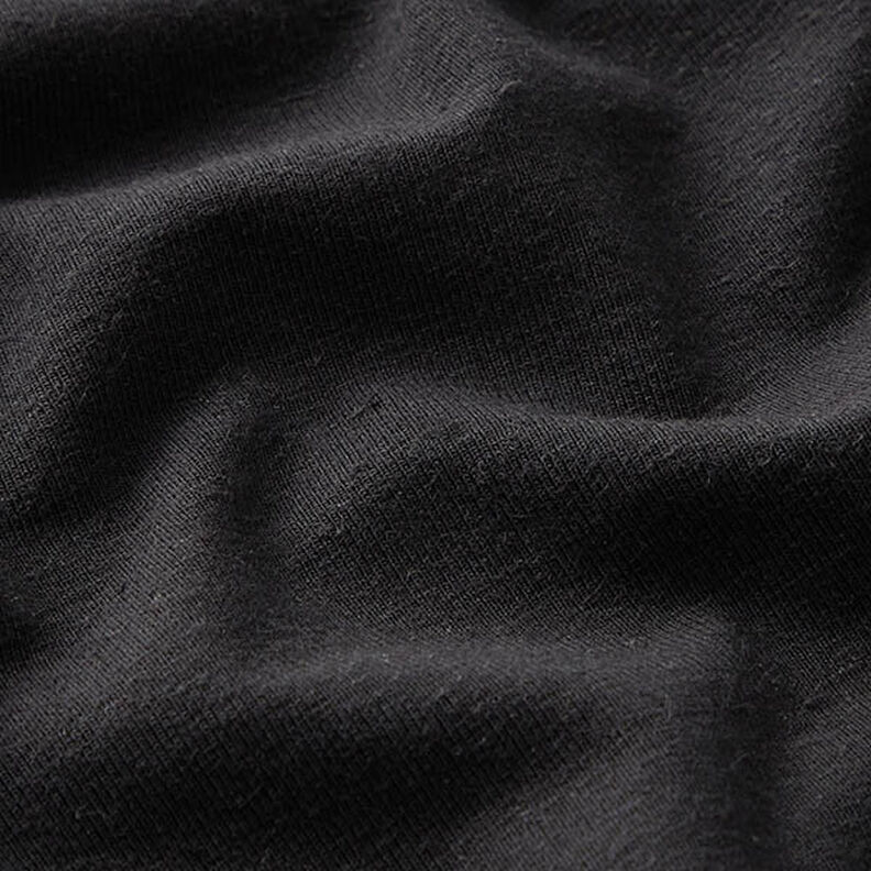 Plain cotton linen blend jersey – black,  image number 2