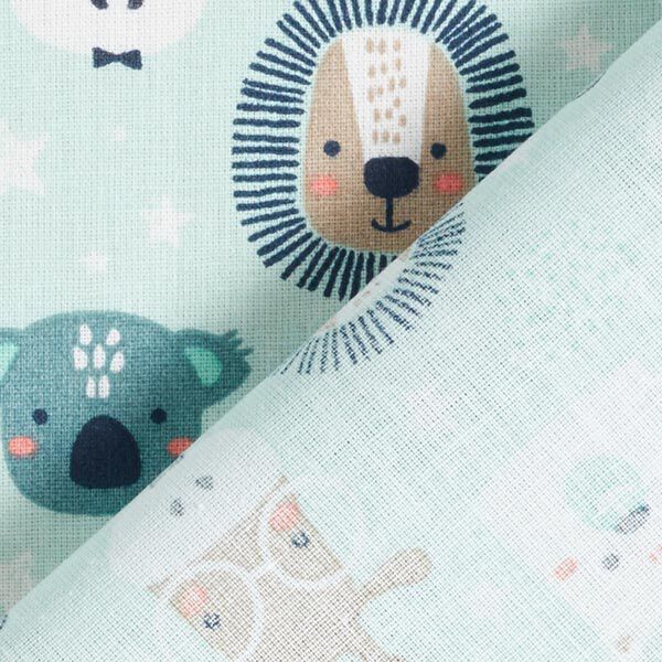 Cotton Poplin Party Animals – aqua blue, image number 4