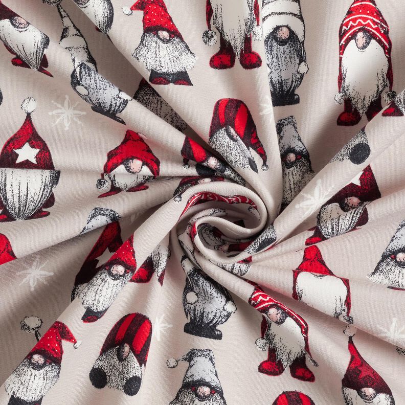 French Terry Christmas elves – light taupe,  image number 3