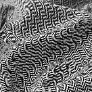 Herringbone Linen Cotton Blend – black, 
