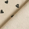 Decor Fabric Half Panama little hearts – black/natural,  thumbnail number 4