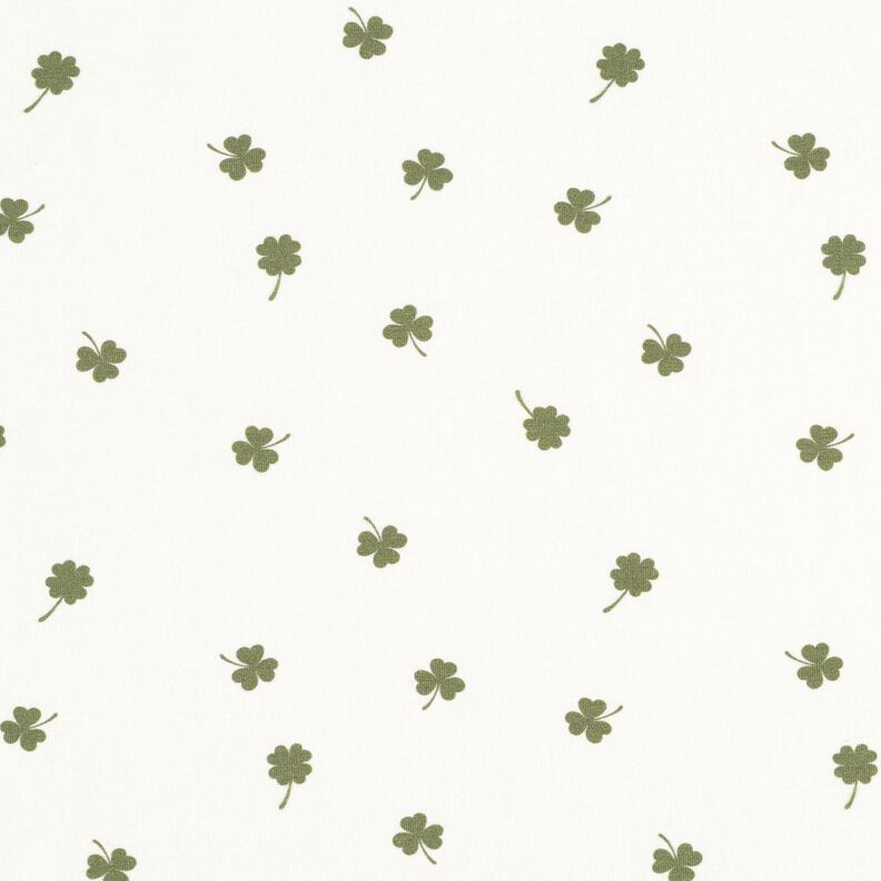 Cotton Jersey Clover Leaves – offwhite,  image number 1