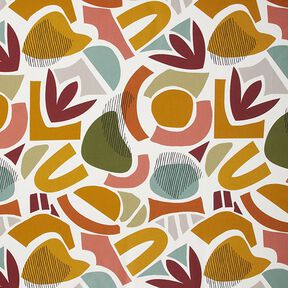 Cotton Cretonne Geometric Shapes – white, 