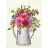 Decorative Panel Twill watercolour flowers – ivory/berry,  thumbnail number 7