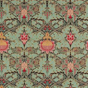 Decor Fabric Tapestry Fabric large floral ornament – dark green/light green, 