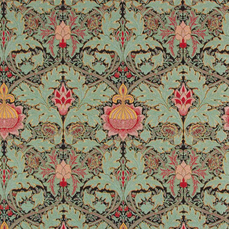Decor Fabric Tapestry Fabric large floral ornament – dark green/light green,  image number 1