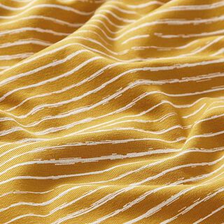 Cotton Jersey Scribble Stripes – mustard, 
