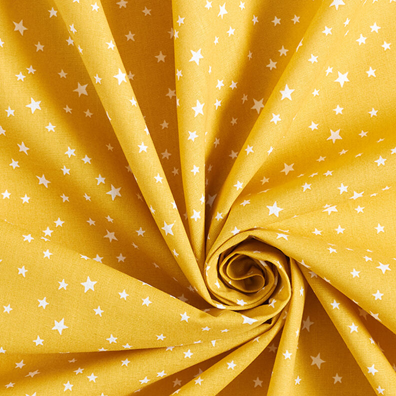 Cotton Poplin irregular stars – mustard,  image number 3