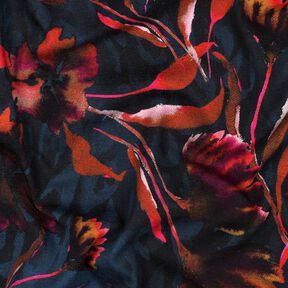 Cotton Jersey expressive flowers Digital Print – midnight blue/grape,  Cotton Jersey expressive flowers Digital Print – midnight blue/grape,