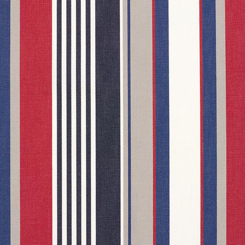 Outdoor Fabric Canvas mixed stripes – white/navy blue,  image number 1