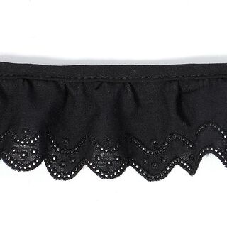 Scalloped Ruffle Lace 17 -  black, 