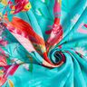 Beachwear Panel Pareo Peacocks and Flowers – aqua blue/intense pink,  thumbnail number 4